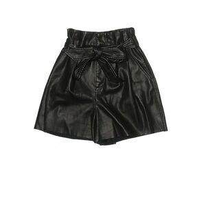 Zara Black Faux Leather Paperbag Shorts Size XS